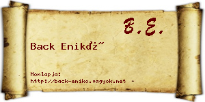 Back Enikő névjegykártya